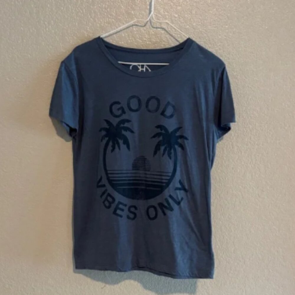 Chaser Blue Graphic Tee with Palm Trees